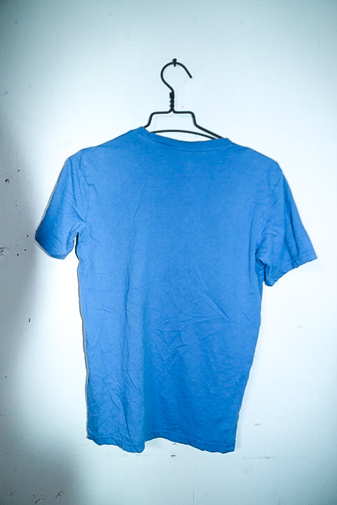 Vintage men Stanley graphics organic cotton blue short sleeve tees XS|L25W18|SKU 6610