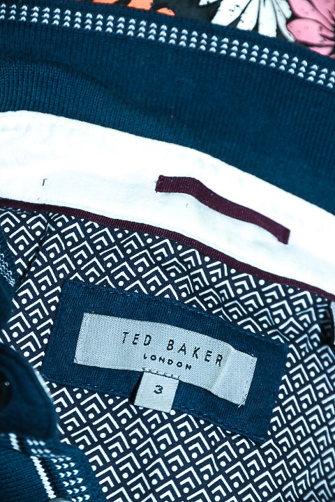 Vintage men Ted Baker London navy short sleeve polo in M|L27 W21|SKU 6611