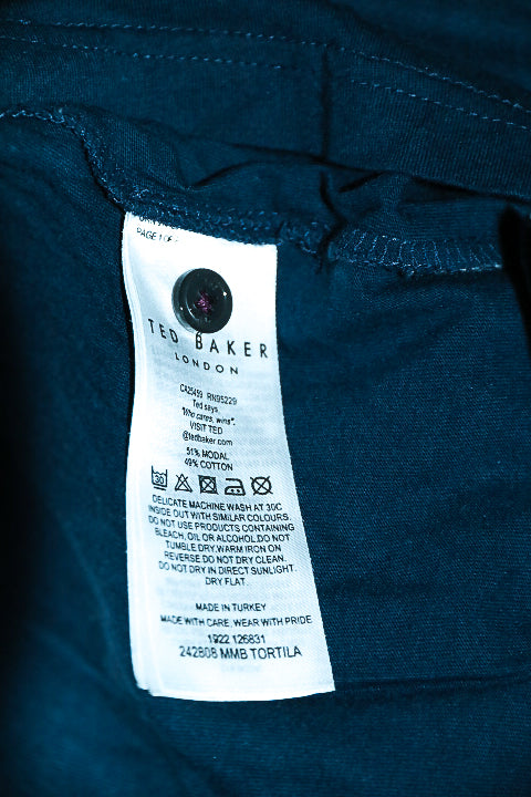 Vintage men Ted Baker London navy short sleeve polo in M|L27 W21|SKU 6611