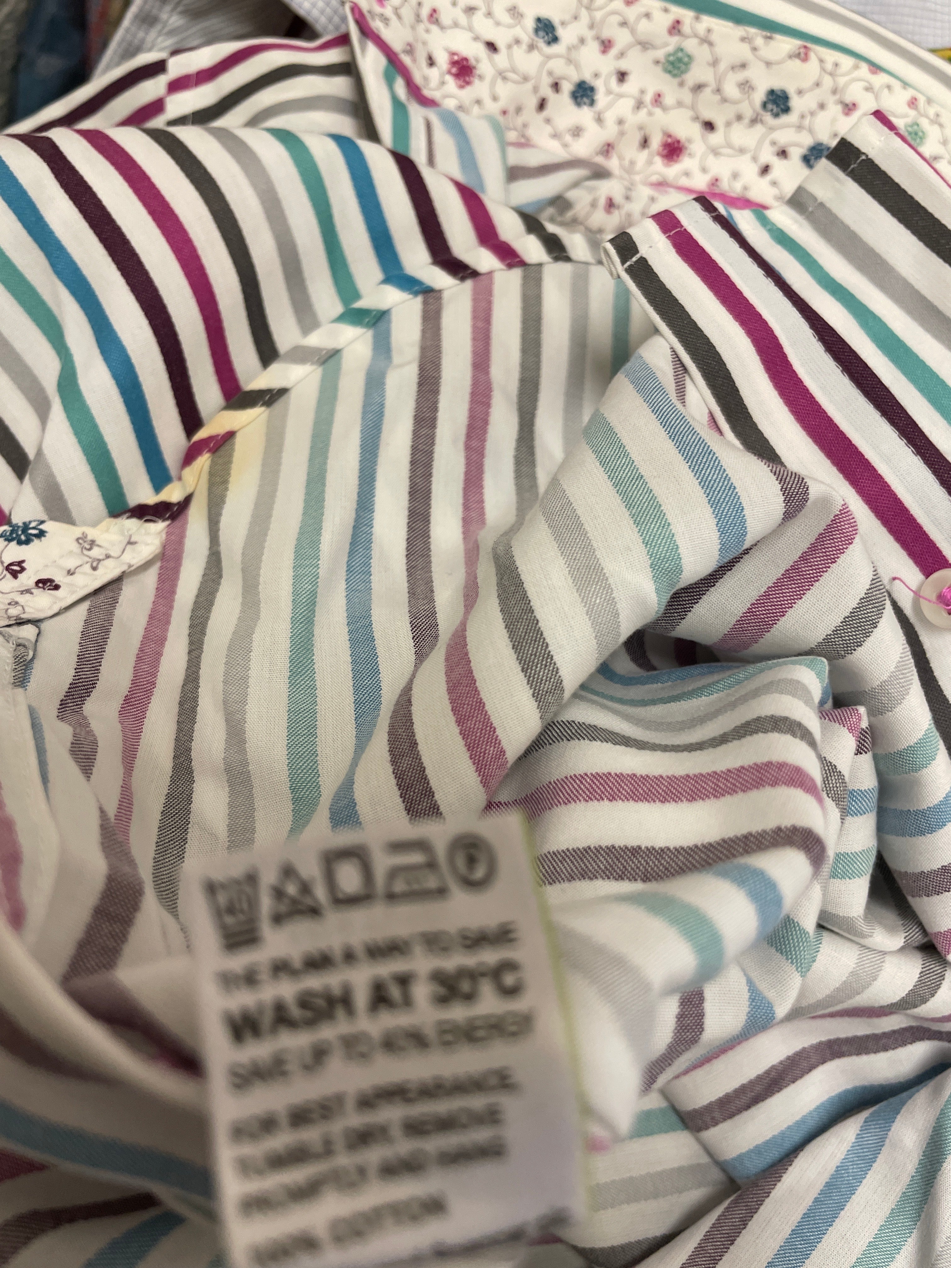 Rubynee  Vintage y2k Mark & Spencers mens multicoloured stripped long sleeve shirt