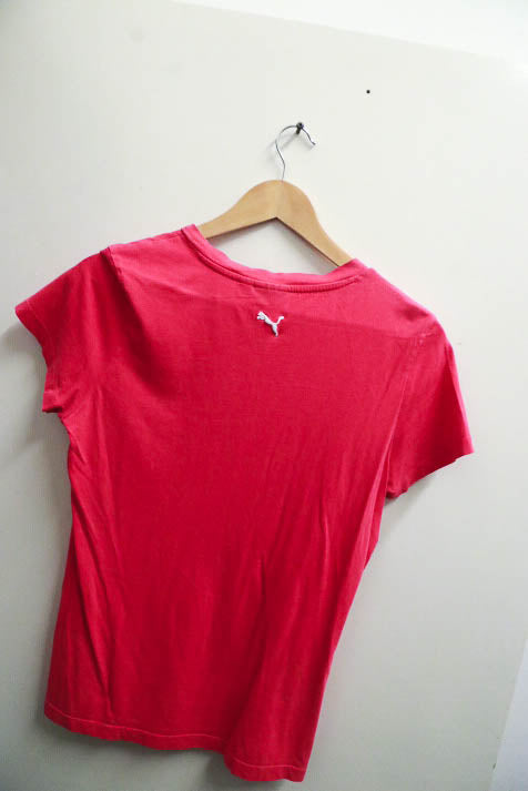 Vintage pink puma classic logo print medium tshirt