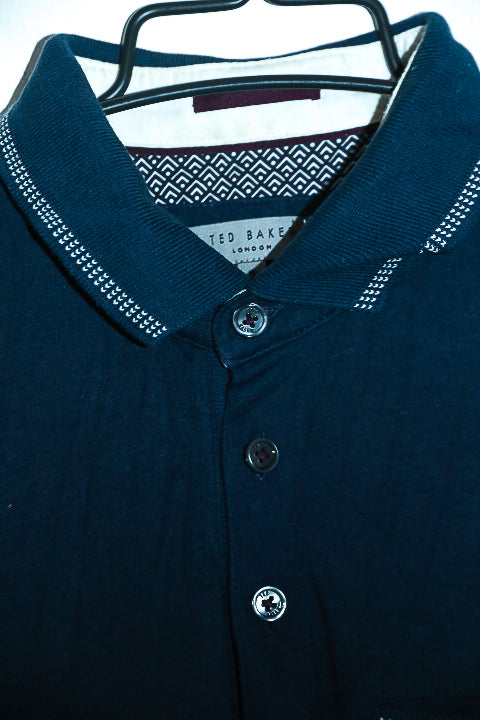 Vintage men Ted Baker London navy short sleeve polo in M|L27 W21|SKU 6611