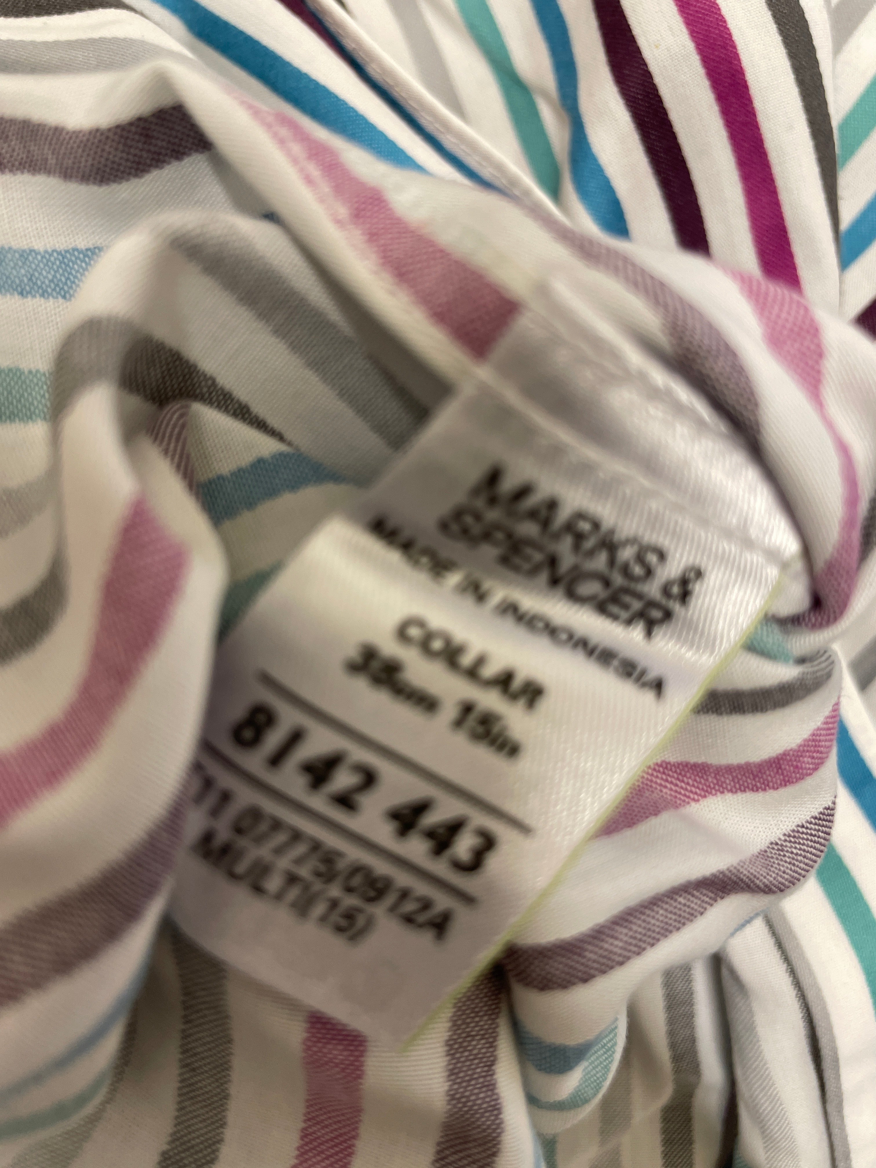 Rubynee  Vintage y2k Mark & Spencers mens multicoloured stripped long sleeve shirt