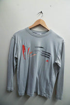 Vintage full sleeve grey mens printed Adidas medium tshirt