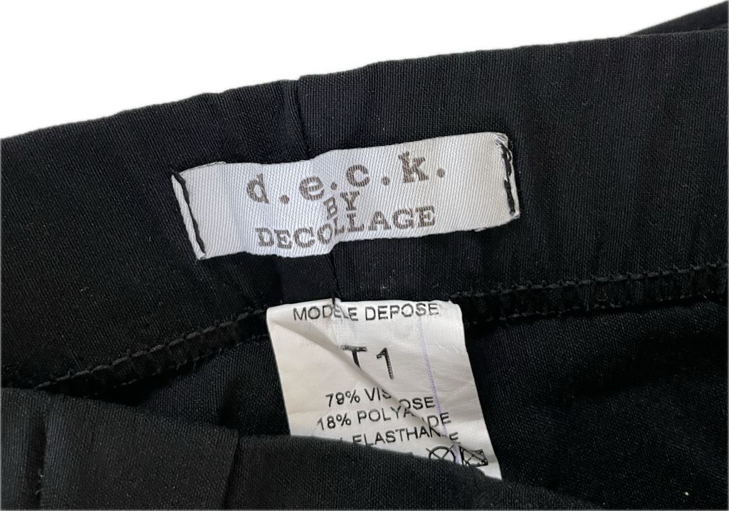 Deck by Decollage Trousers | Women's Black Stretchy Material L23 W26 SKU 5275
