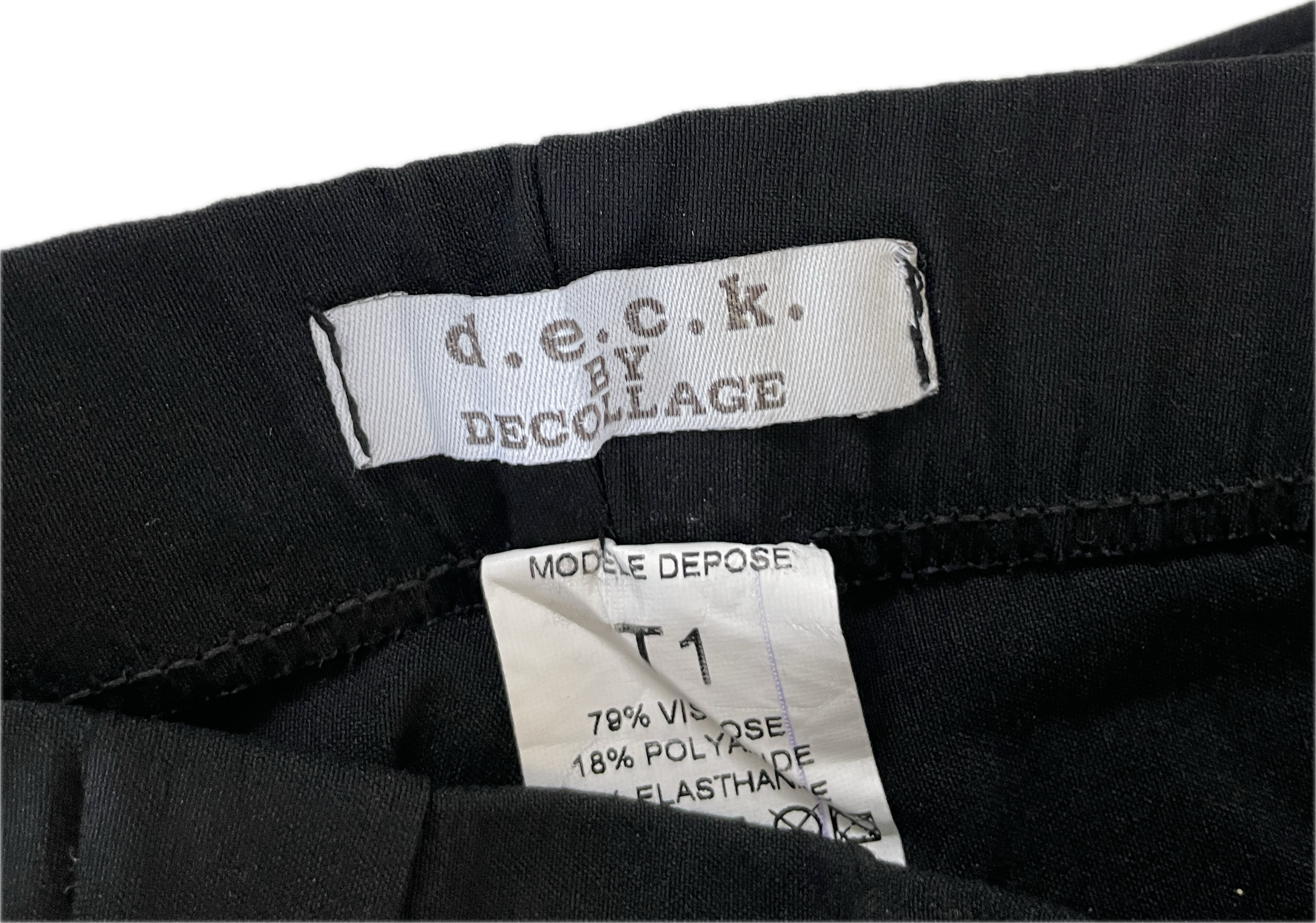 Deck by Decollage Trousers | Women's Black Stretchy Material L23 W26 SKU 5275