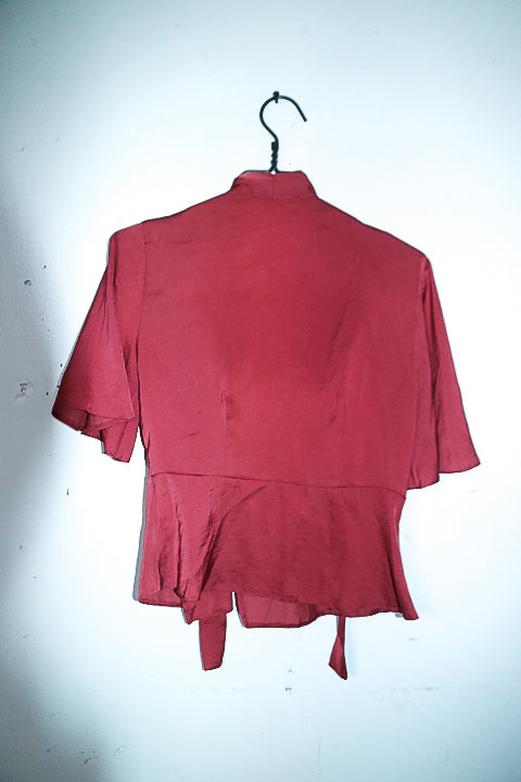 Vintage women petite linen crop top open front jacket in S|L23 W16|SKU 6613