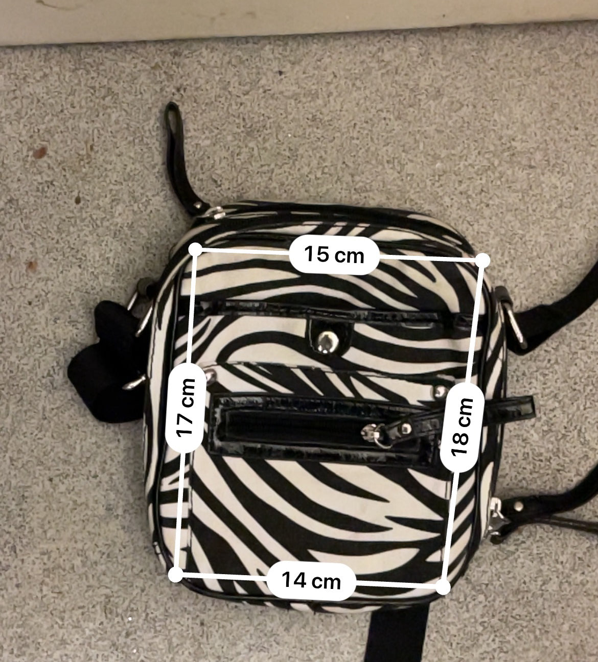 Rubynee  Vintage y2k original zebra print cross bag