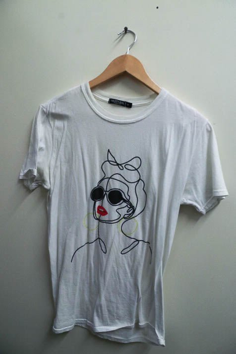 Vintage white nasty gal Shades Of Cool Graphic Tee