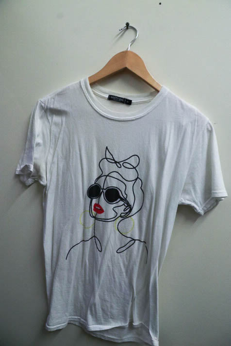 Vintage white nasty gal Shades Of Cool Graphic Tee