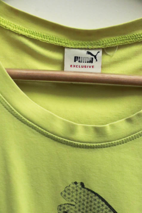 Vintage yellow small Puma exclusive logo print tee