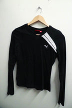 Vintage puma classic black full sleeve small round neck tshirt