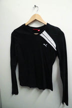 Vintage puma classic black full sleeve small round neck tshirt