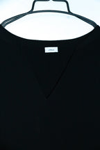 Vintage women S.Oliver black Sequin V-neck linen kneelength dress UK16|L30 W17|SKU 6616