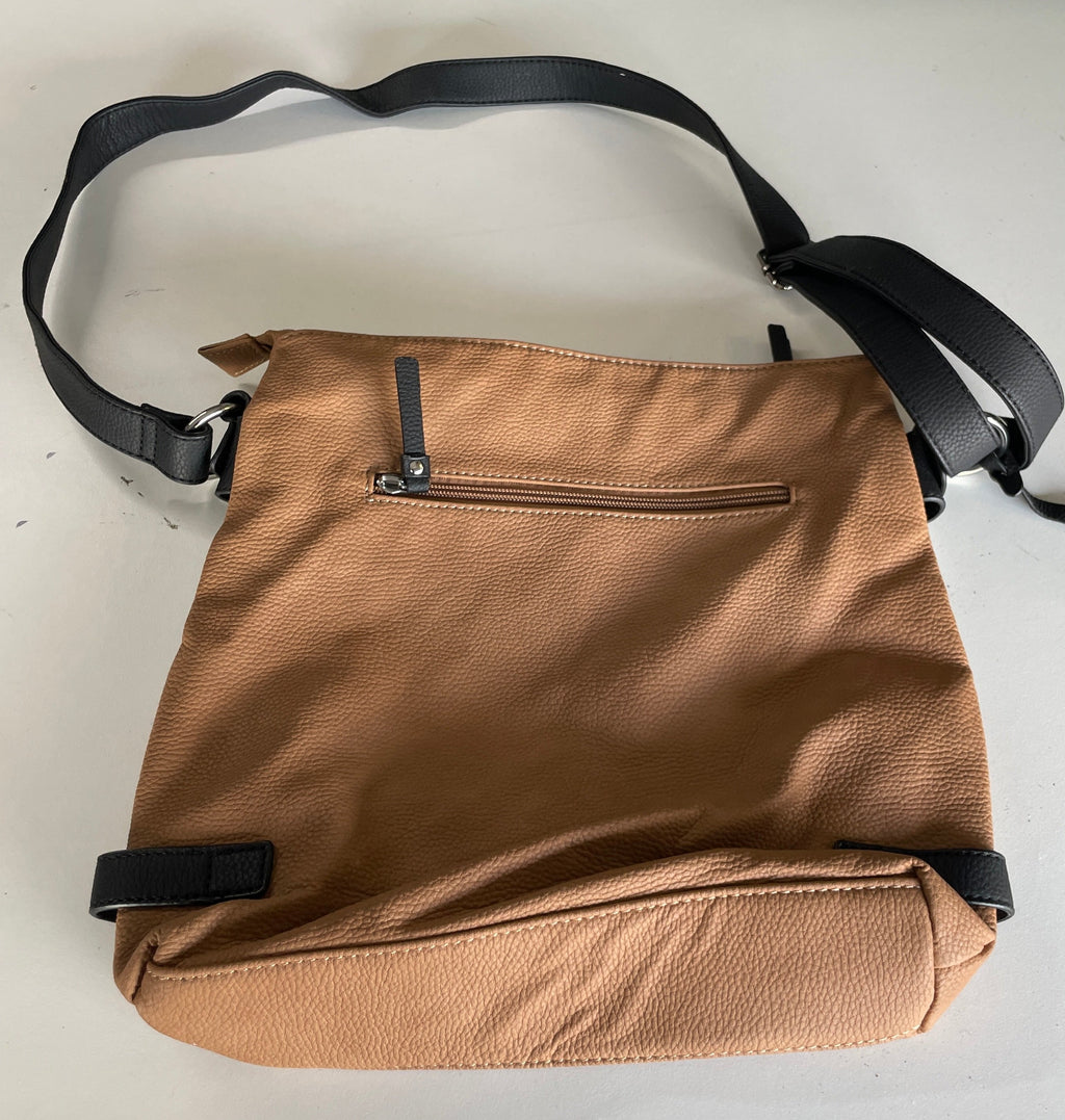 Women’s Rieker Shoulder Bag | Rieker H1346-20 Cross Over Bag - Tan/White L12 W12 SKU 5277