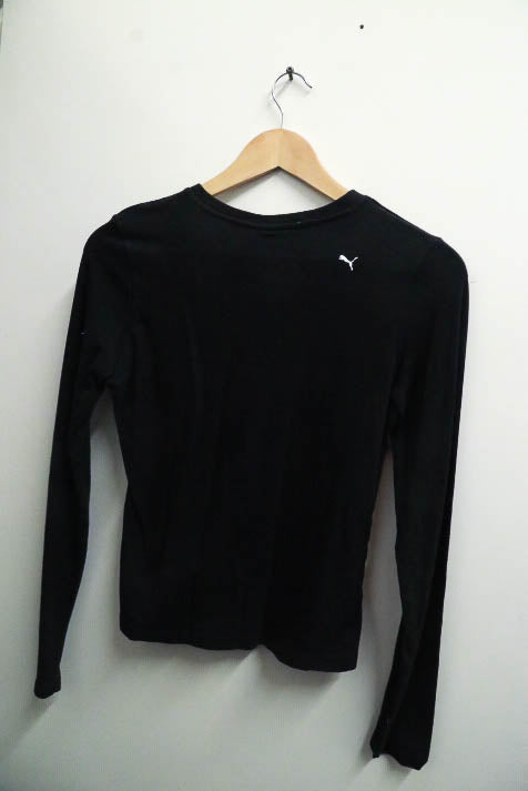 Vintage puma classic black full sleeve small round neck tshirt