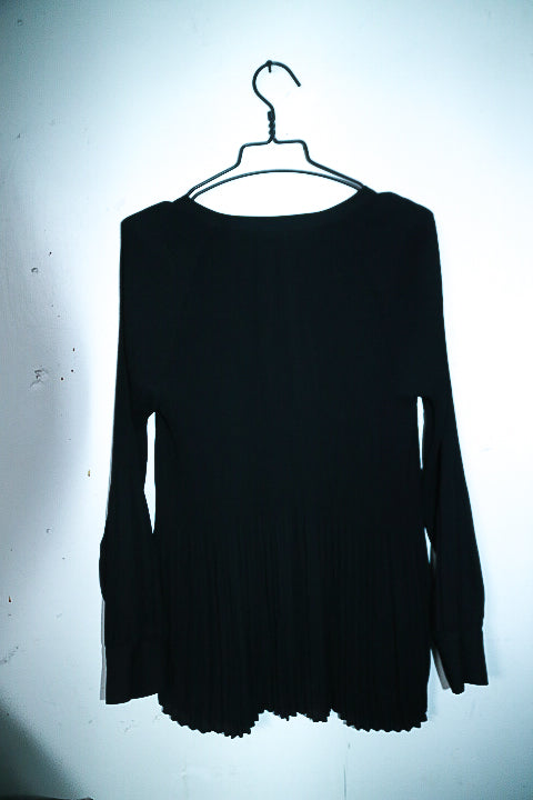 Vintage women S.Oliver black Sequin V-neck linen kneelength dress UK16|L30 W17|SKU 6616