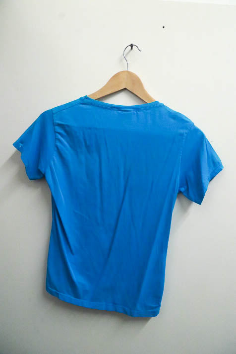 Vintage blue small Adidas mens logo print tee
