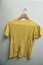 Vintage plain yellow round neck tee size S