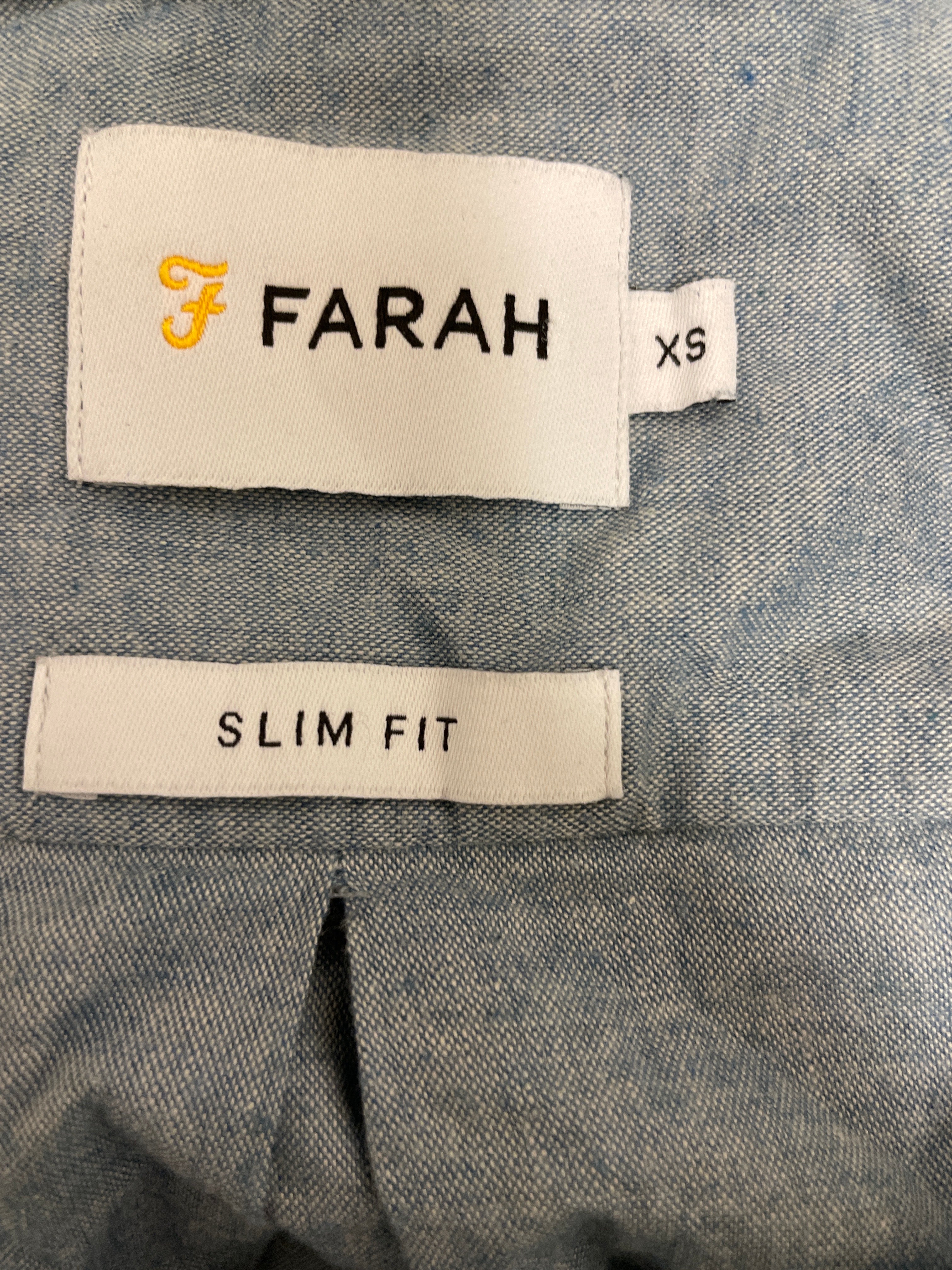 Rubynee  Vintage y2k mens slim fit Farah blue shirt size XS