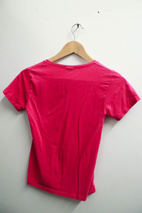 Vintage Pink small Adidas mens logo print tee