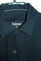 Vintage men Sateen black edition long sleeve regular fit shirt in M|L29 W20|SKU 6618