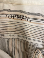 Rubynee  Vintage y2k Topman Linen Shirt Striped Blouse in cream