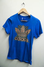 Vintage blue small Adidas mens logo print tee