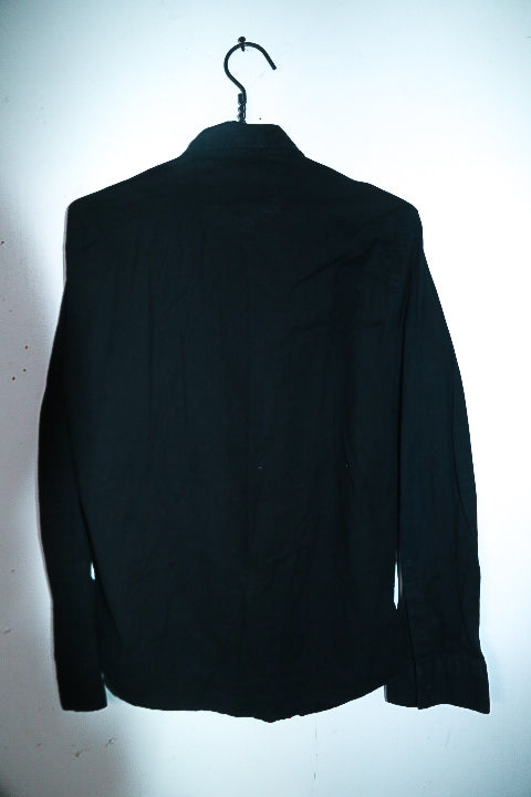 Vintage men Sateen black edition long sleeve regular fit shirt in M|L29 W20|SKU 6618