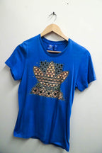 Vintage blue small Adidas mens logo print tee
