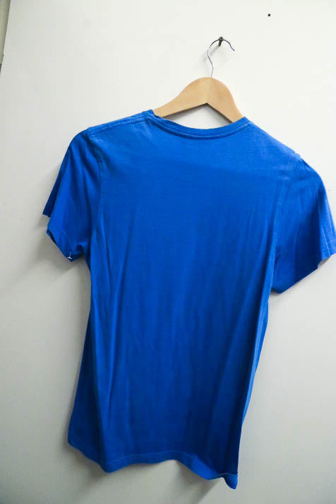 Vintage blue small Adidas mens logo print tee