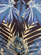 Rubynee  Vintage y2k zara man mens floral print blue short sleeve shirt