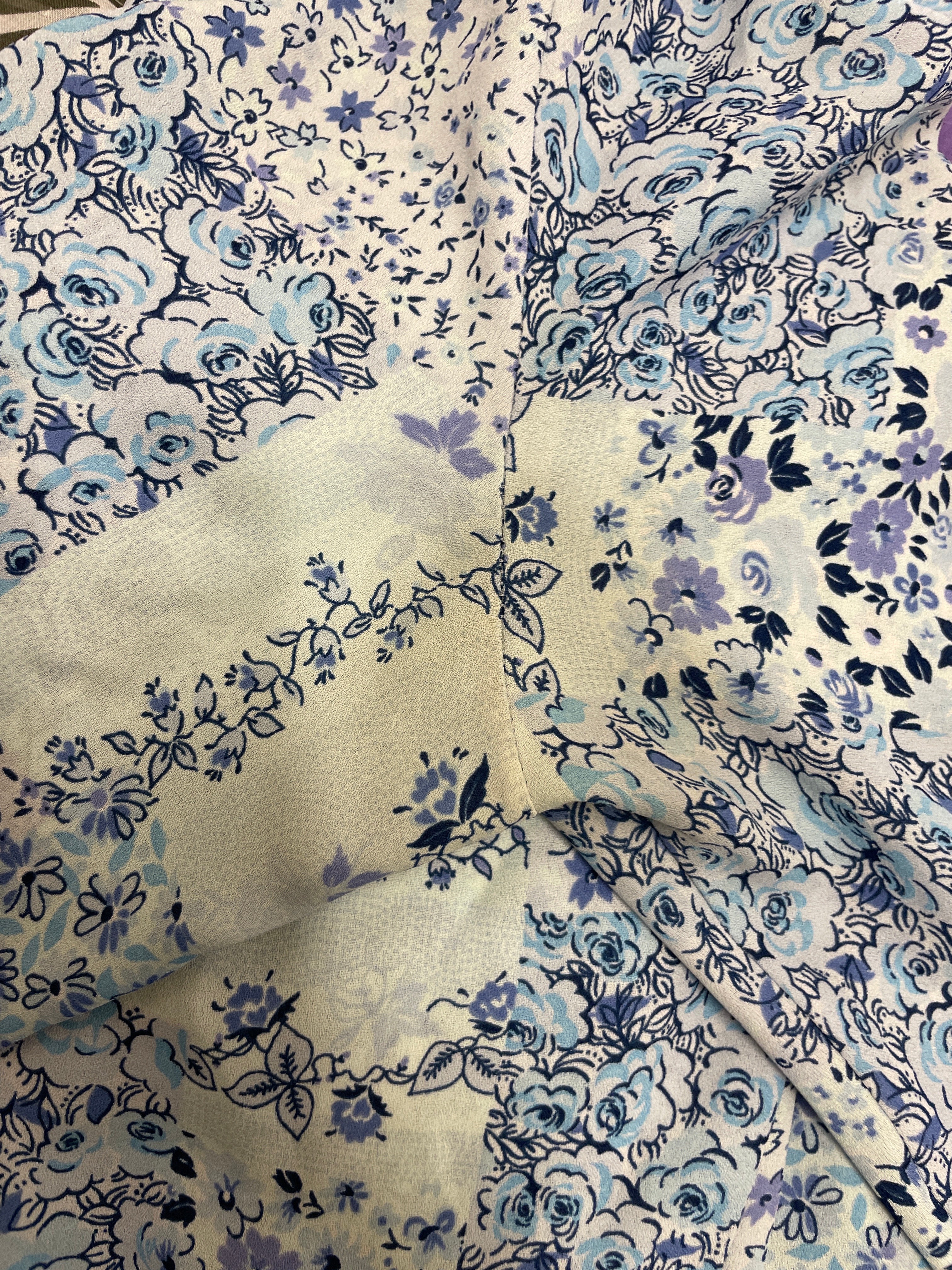 Rubynee  Vintage y2k blue floral printed cotton blouse size 8