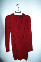 Vintage women French Connection red sequin V-neck kneelength dress UK 10|L33 W13|SKU 6620