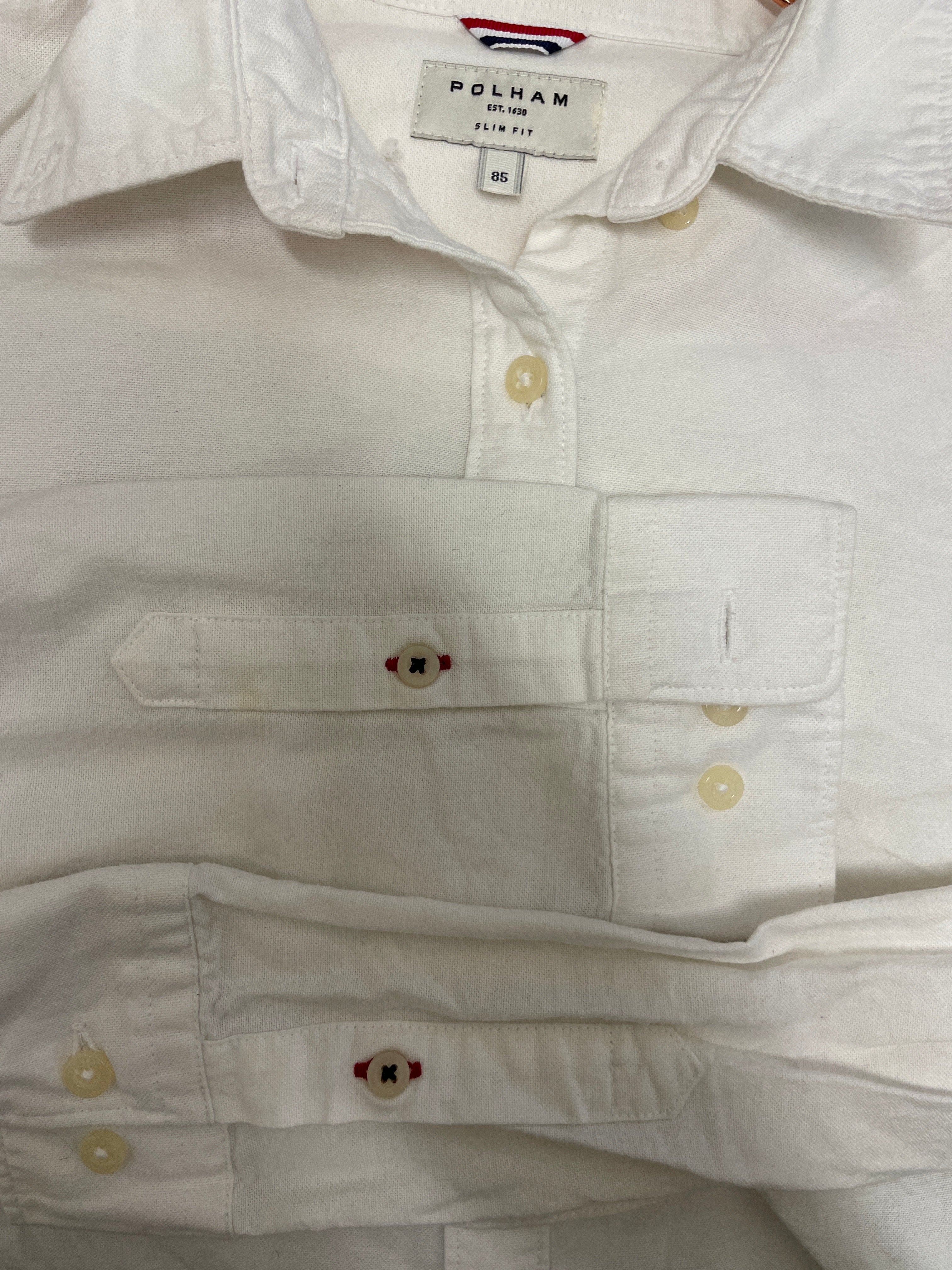 Rubynee  Vintage y2k mens slim fit polham plain white shirt size S
