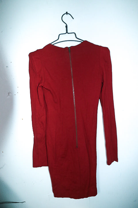 Vintage women French Connection red sequin V-neck kneelength dress UK 10|L33 W13|SKU 6620