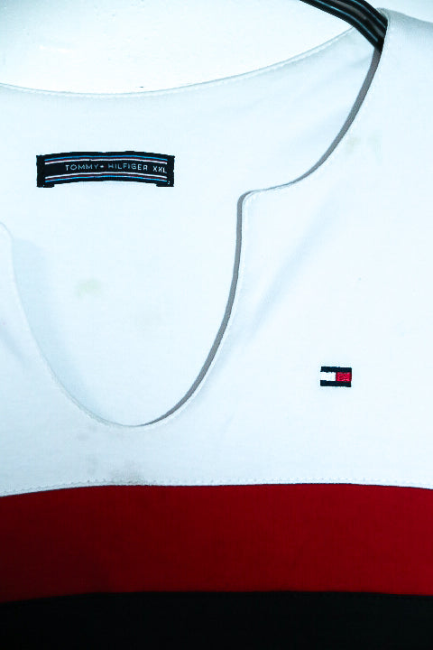 Vintage women Tommy Hilfiger Navy Colorblock sleeveless long V-neck dress XXL|L39 W15|SKU 6622