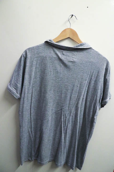Vintage brave soul plain grey mens polo shirt