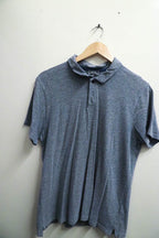Vintage plain grey mens medium polo shirt