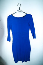 Vintage women French Connection blue bodycon midi fitted dress UK 8|L36 W12|SKU 6623