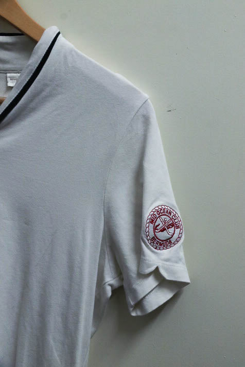 Vintage mid ocean club bermuda mens plain white medium v-neck solid tees