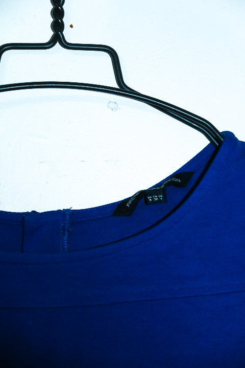 Vintage women French Connection blue bodycon midi fitted dress UK 8|L36 W12|SKU 6623