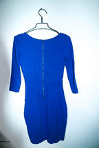 Vintage women French Connection blue bodycon midi fitted dress UK 8|L36 W12|SKU 6623