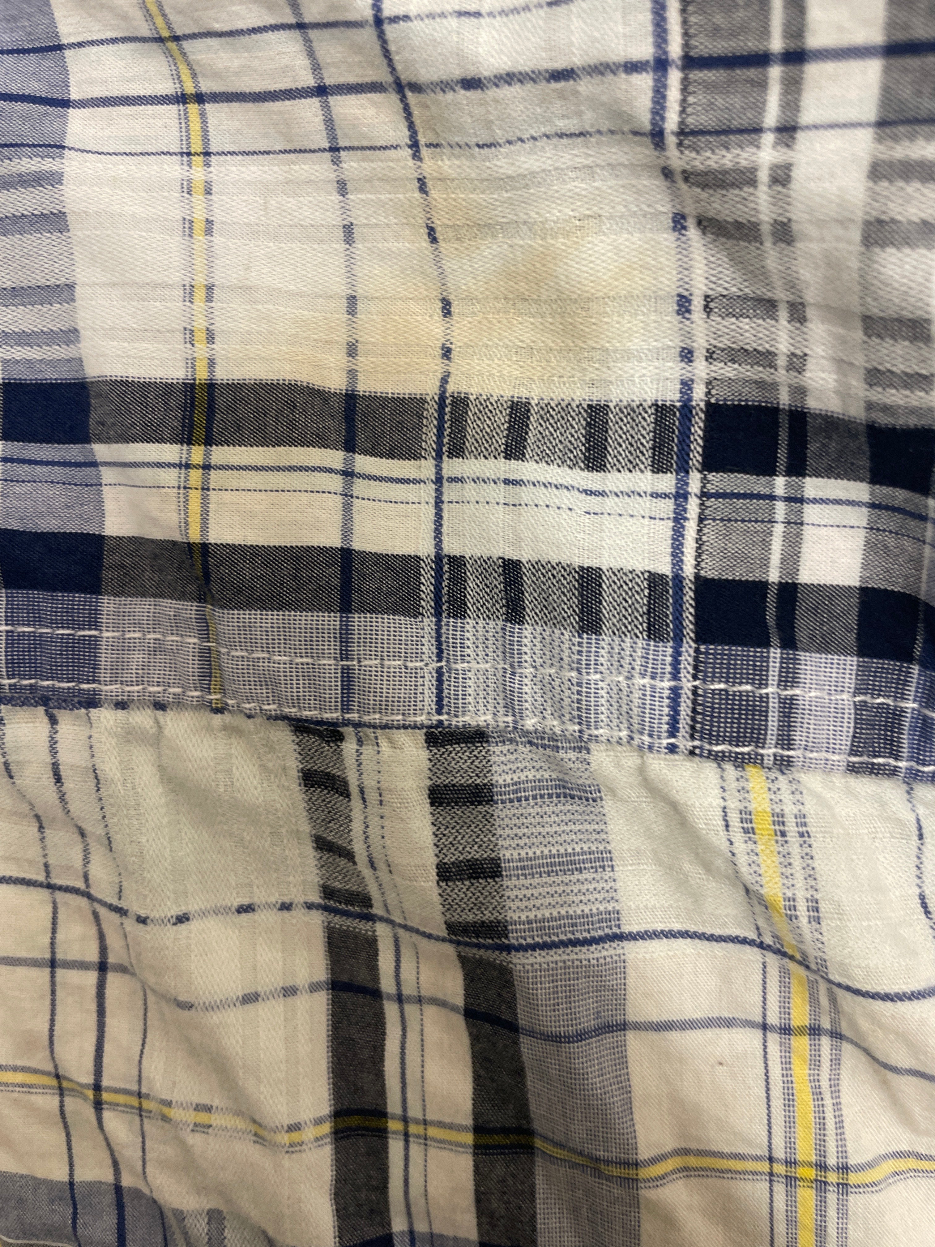 Rubynee  Vintage y2k dunnes mens short sleeve checkered shirt in blue