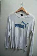 Vintage puma womens essential white large full sleeve tees