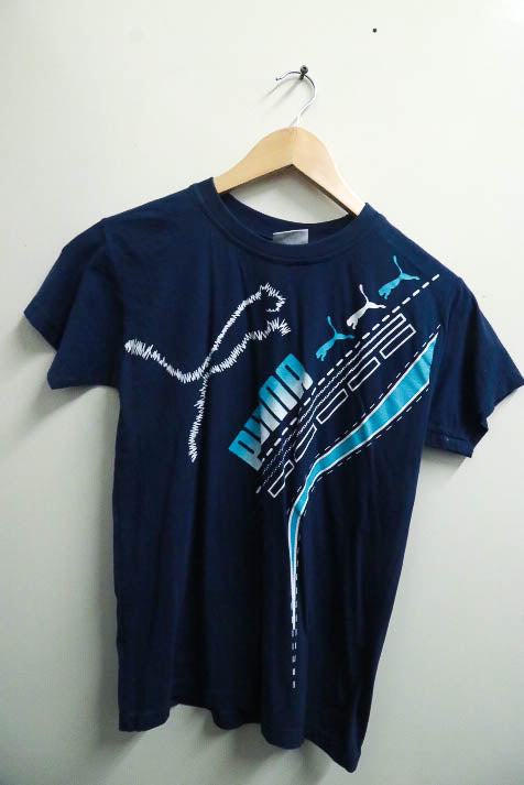 Vintage puma mens blue medium classic tees