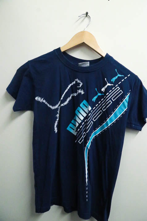 Vintage puma mens blue medium classic tees
