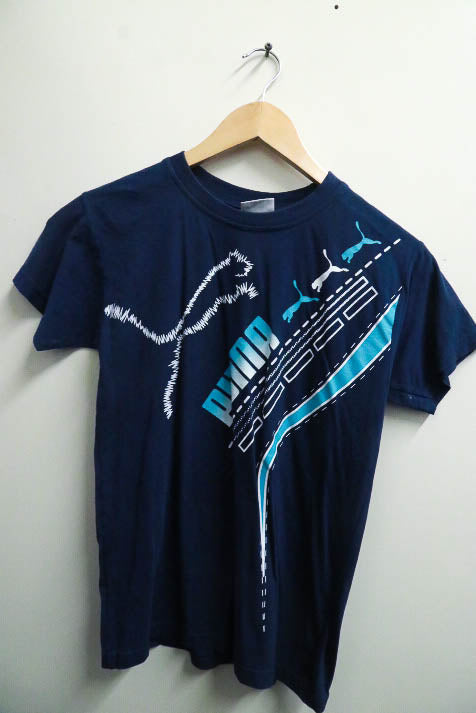 Vintage puma mens blue medium classic tees