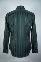 Vintage men black Zara Man vertical stripe shirt in S/M|L32 W20|SKU 6629