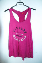 Vintage women Kickers original graphics 90's pink tank top size 14|L29 W19|SKU 6631